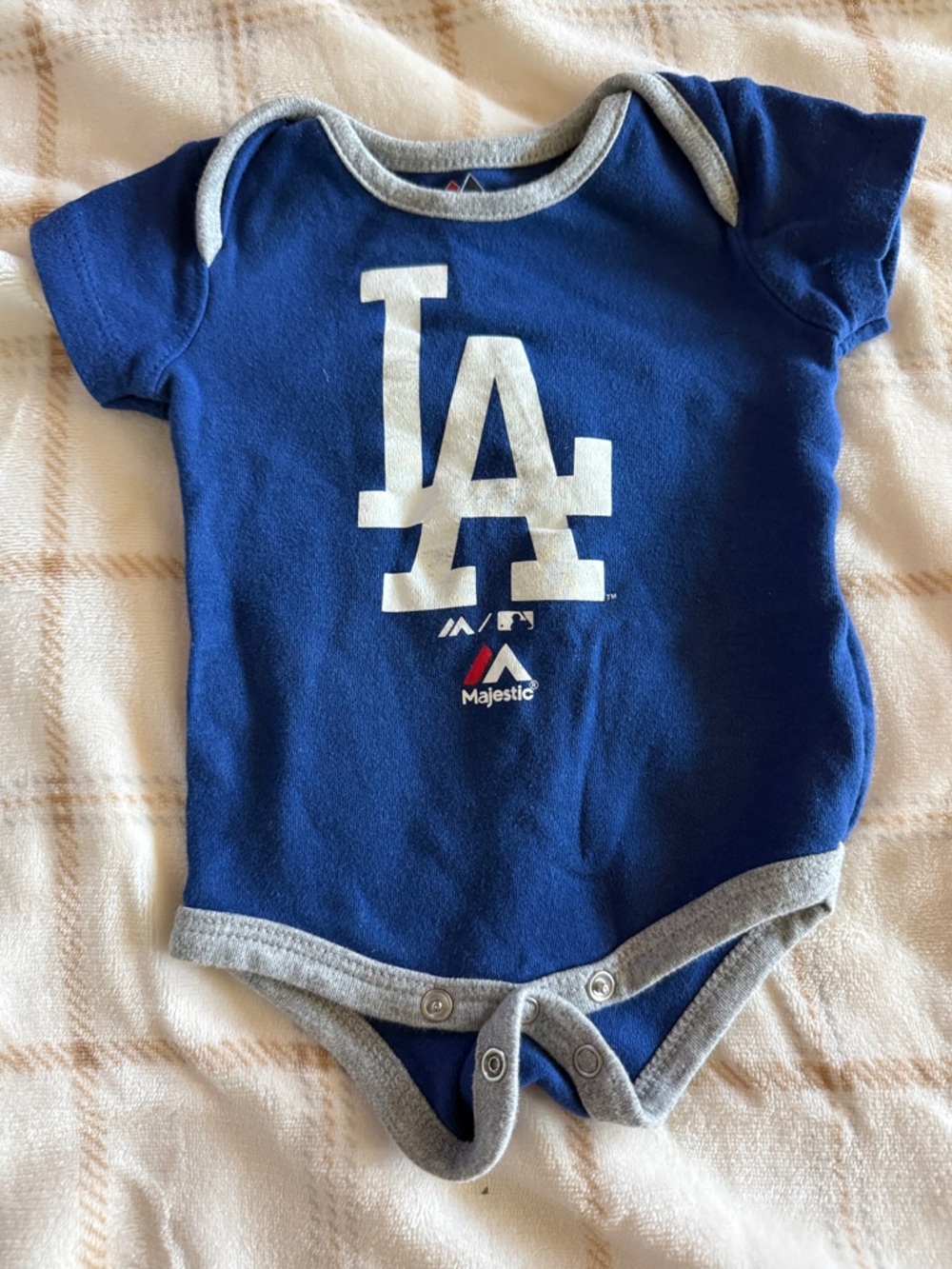 Majestic Royal Blue LA Baby One-Piece with Gray Trim